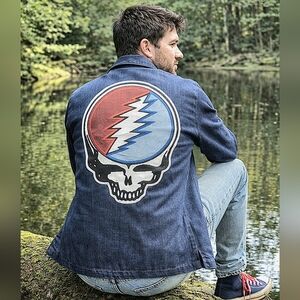 Levi's Vintage Denim Snap Button Shirt + Grateful Dead Steal Your Face Patch
